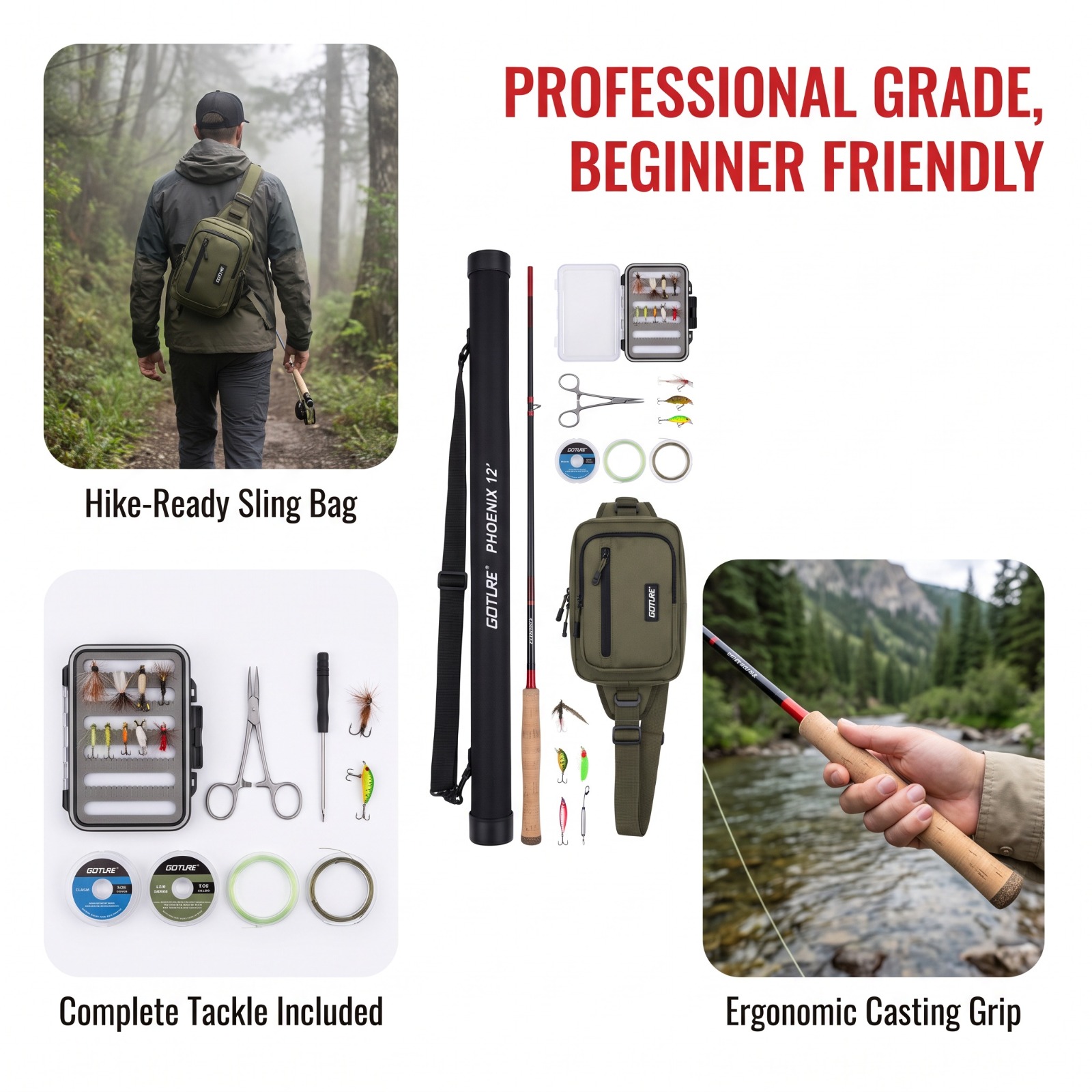 Fly Fishing Set - طقم صيد السمك بالذبابة من جوتور